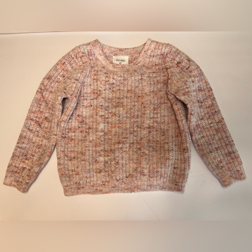 Girls Sweater Pink Marled Okie Dokie 2t